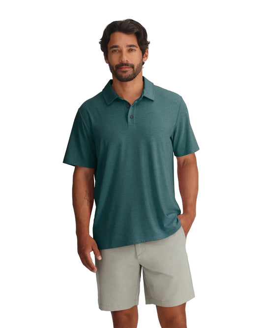 Free Fly Polos S / Heather Sea Pine Free Fly - Men's Bamboo Flex Polo II