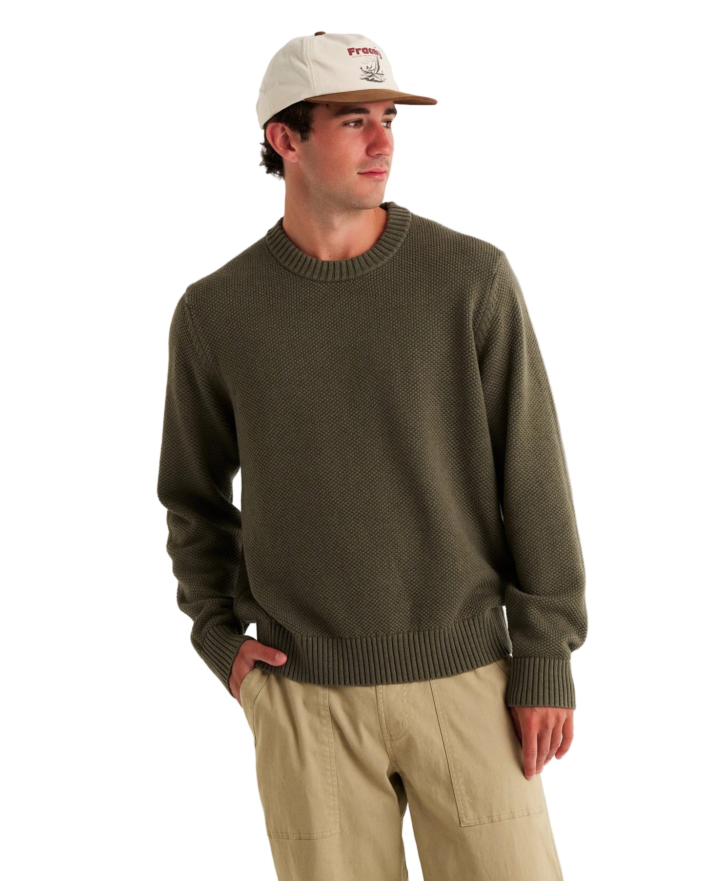 Free Fly Sweaters S / Smokey Olive Free Fly - Men's Coastloom Crew Sweater