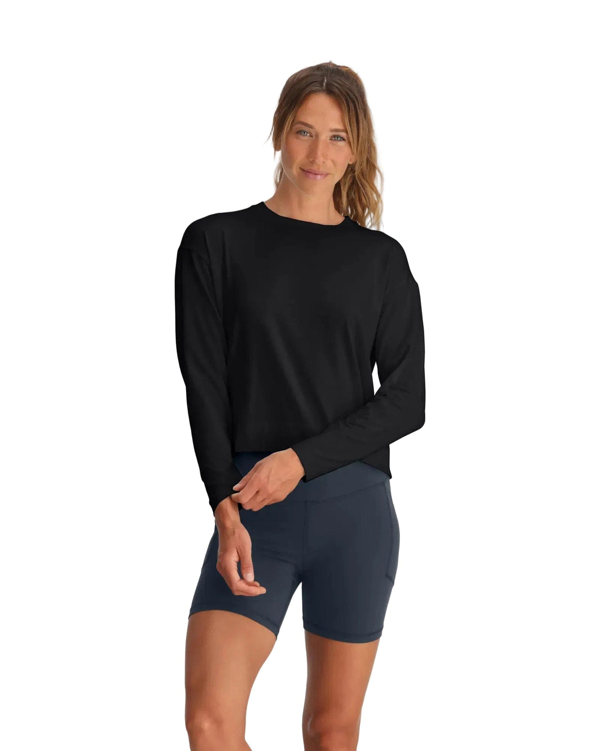 Free Fly T-Shirts XS / Black Free Fly - Women's Bamboo Shade Crossover Long Sleeve