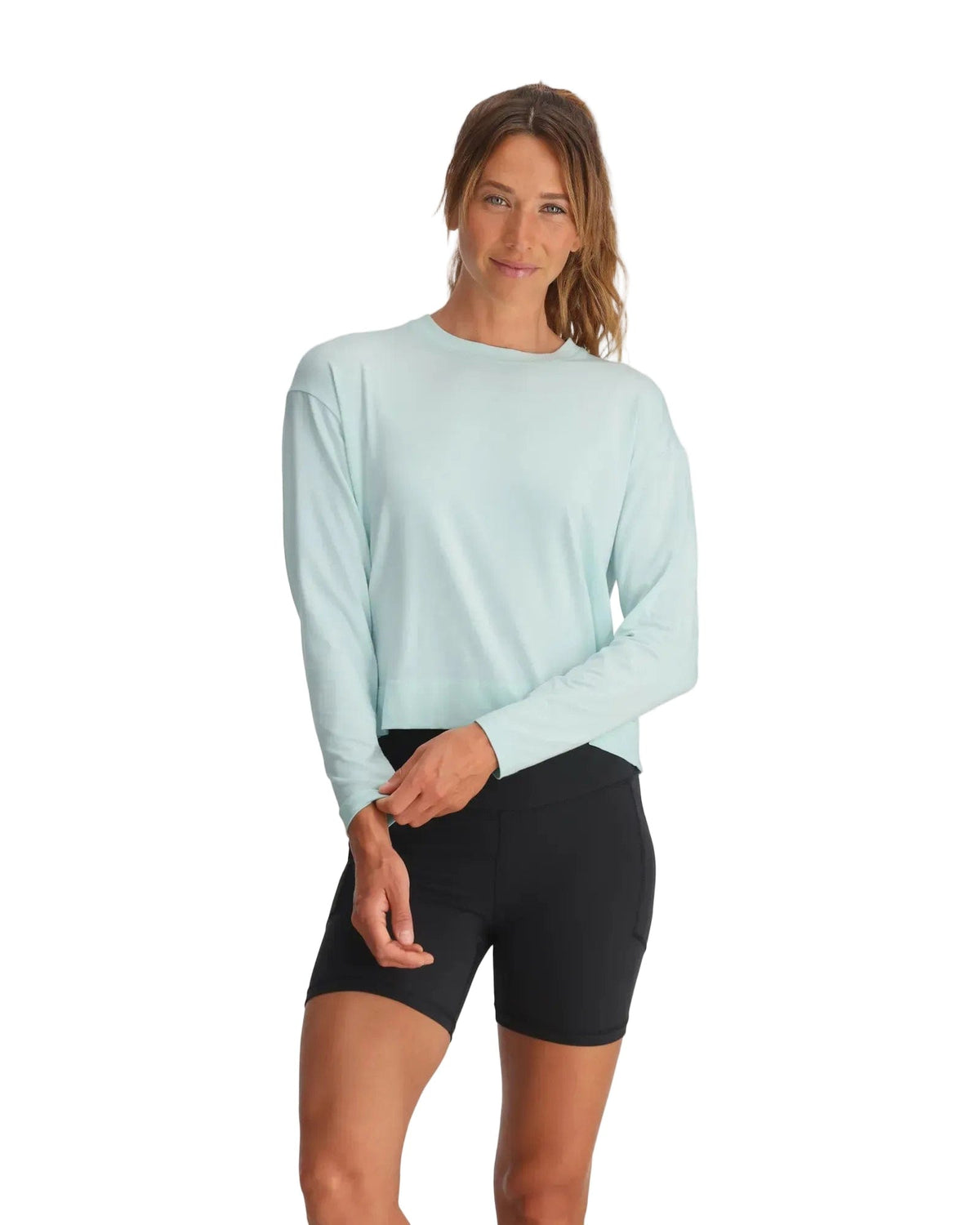 Free Fly T-Shirts XS / Tropic Sea Free Fly - Women's Bamboo Shade Crossover Long Sleeve