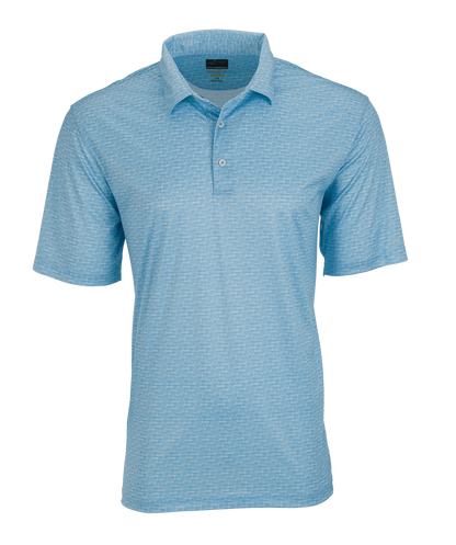 Greg Norman Polos S / Misty Blue Greg Norman - Men's ML75 Microlux Cart Print Polo