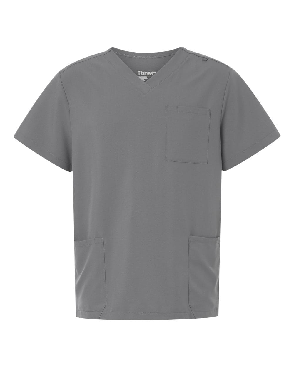 Hanes - Men's V-Neck 3-Pocket Scrub Top