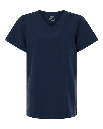 Hanes - Women's V-Neck 1 Pocket Scrub Top