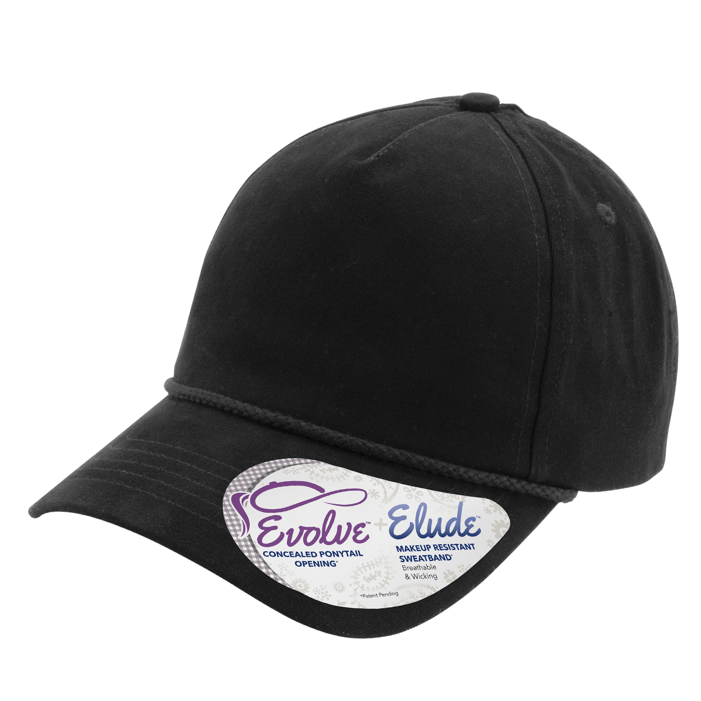 Infinity Her Headwear Adjustable / Black/Black Leopard Infinity Her - MAYA Washed 5-Panel Rope Ponytail Cap