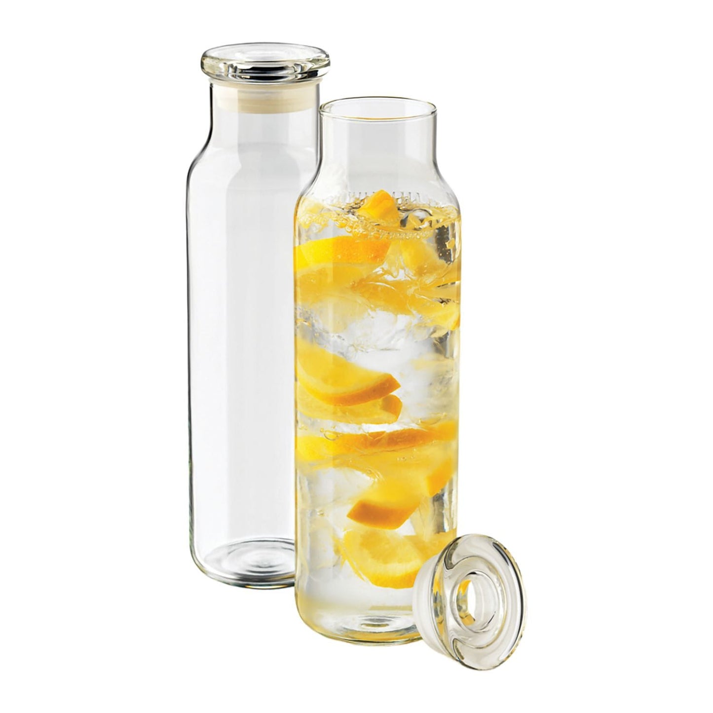 Libbey Glass - 24oz Glass Water Bottle w/ Press-On Lid
