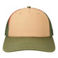 LOCALE Headwear Adjustable / Tan/Western Mountain/Olive Green LOCALE - Plain Front Five-Panel Trucker Cap
