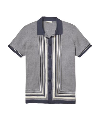 Marine Layer Sweaters S / India Ink/Oatmeal Marine Layer - Men's Ethan Sweater Button-Down