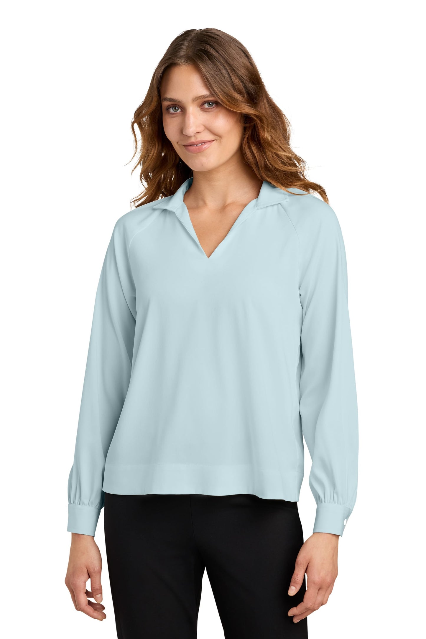 Mercer+Mettle Woven Shirts XS / Celestial Blue Mercer+Mettle - Women’s Long Sleeve Buttery Soft Popover Blouse