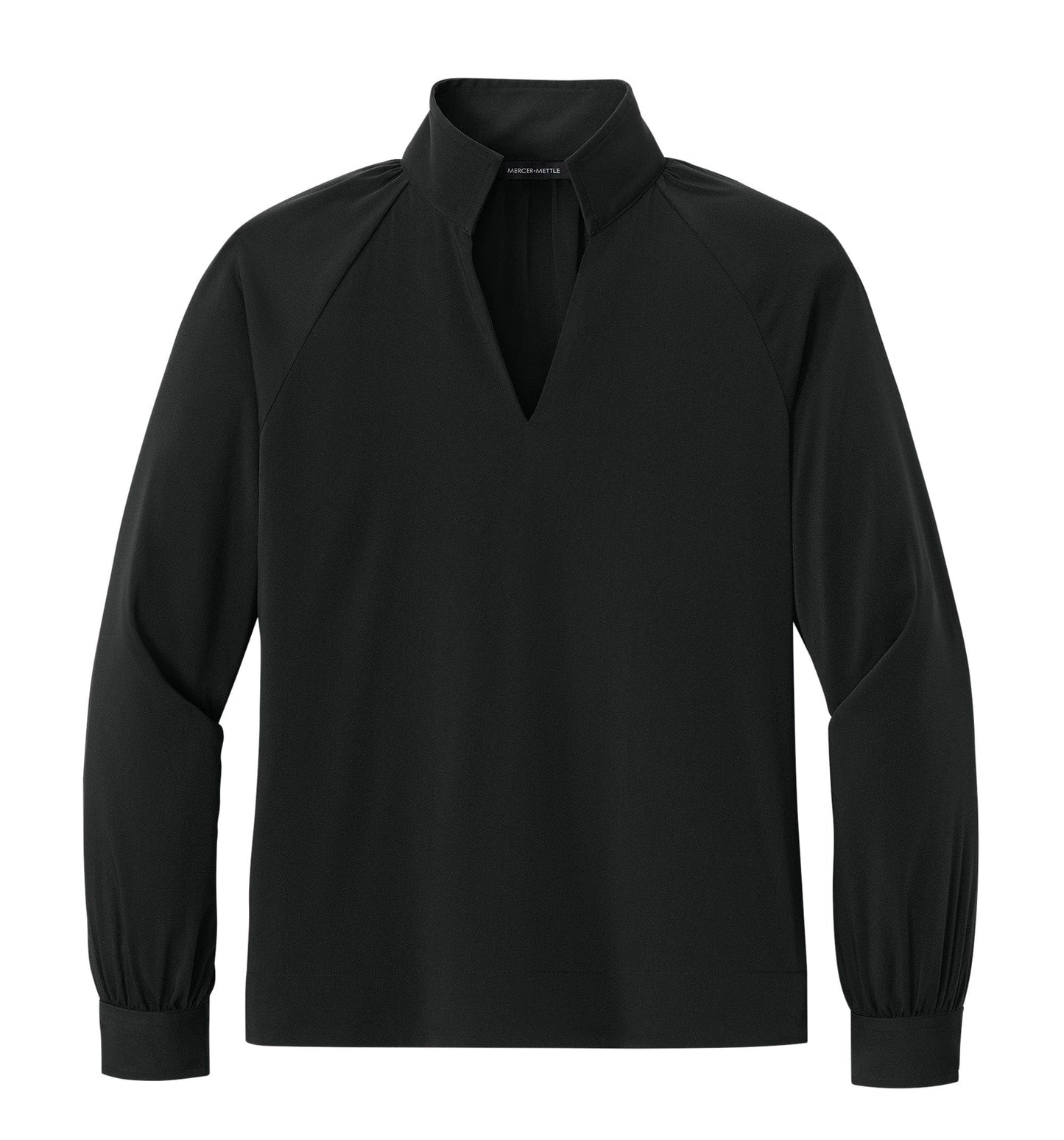 Mercer+Mettle Woven Shirts XS / Deep Black Mercer+Mettle - Women’s Long Sleeve Buttery Soft Popover Blouse