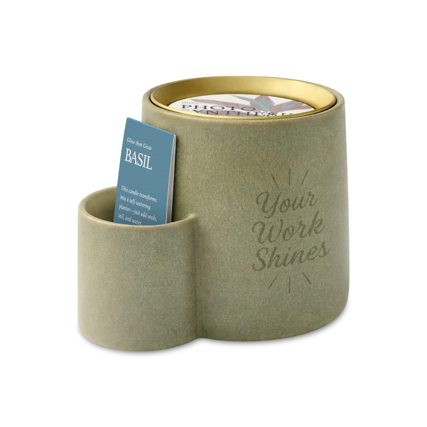 Modern Sprout Outdoor & Leisure One Size / Pebble/Photosynthesis Modern Sprout - Ember Earth Candle + Planter