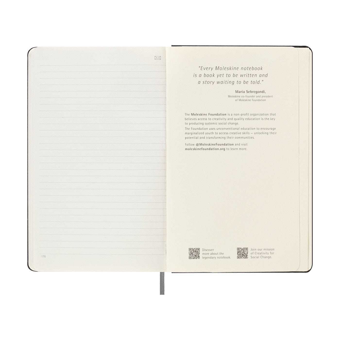 Moleskine Accessories One Size / Black Moleskine - Hard Cover Ruled Large Smart Notebook