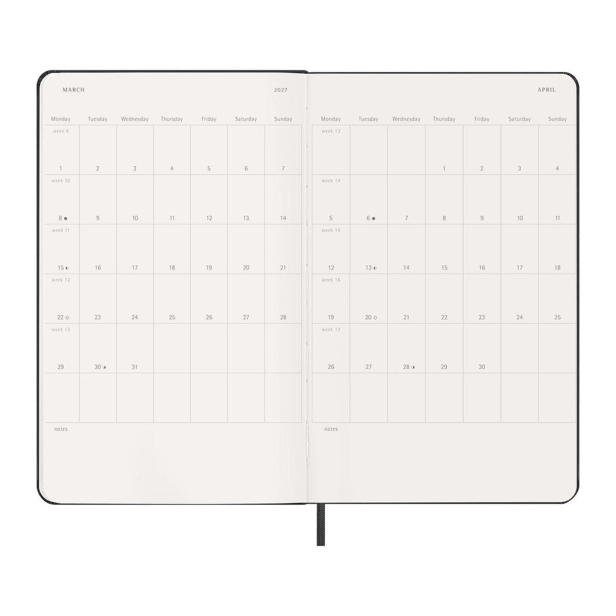 Moleskine Journals & Notebooks One Size / Black Moleskine - Hard Cover Large 12-Month Weekly 2027 Planner