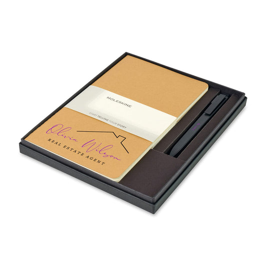 Moleskine Journals & Notebooks One Size / Kraft Moleskine - Large Cahier and GO Pen Gift Set
