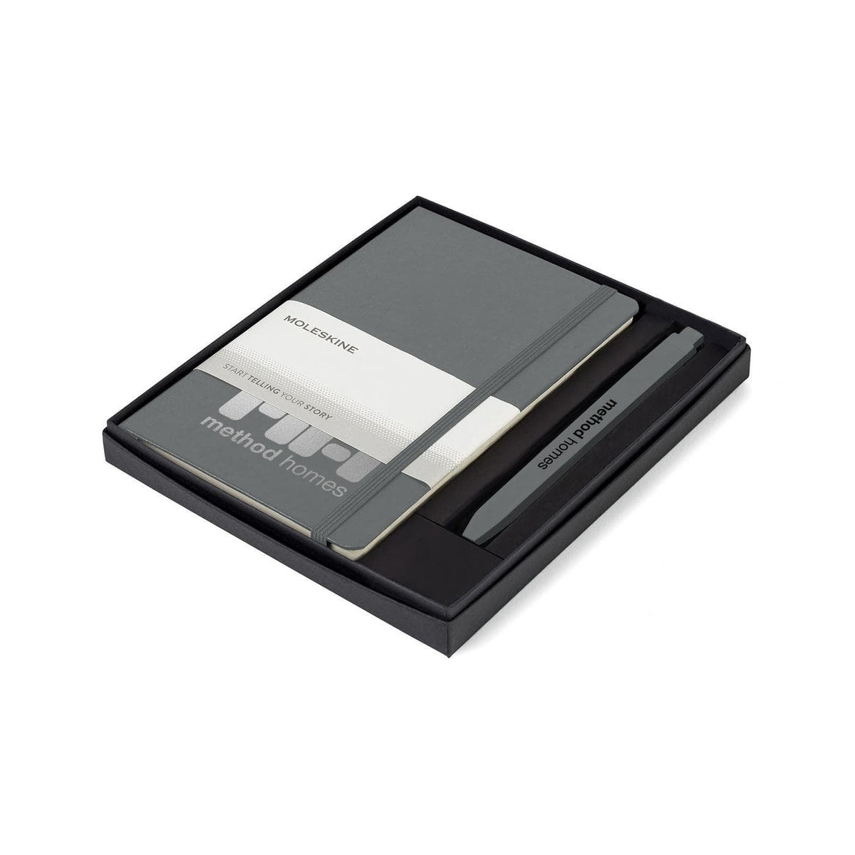 Moleskine Journals & Notebooks One Size / Slate Grey/Slate Grey Moleskine - Hard Cover Medium Notebook and GO Pen Gift Set