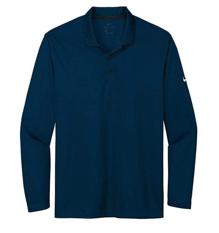 Nike Polos S / Navy Nike - Men's Dri-FIT Micro Pique 2.0 Long Sleeve Polo