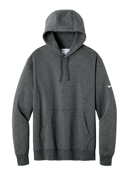 Nike Sweatshirts XS / Charcoal Heather Nike - Men's Club Fleece Heathered Sleeve Swoosh Pullover Hoodie
