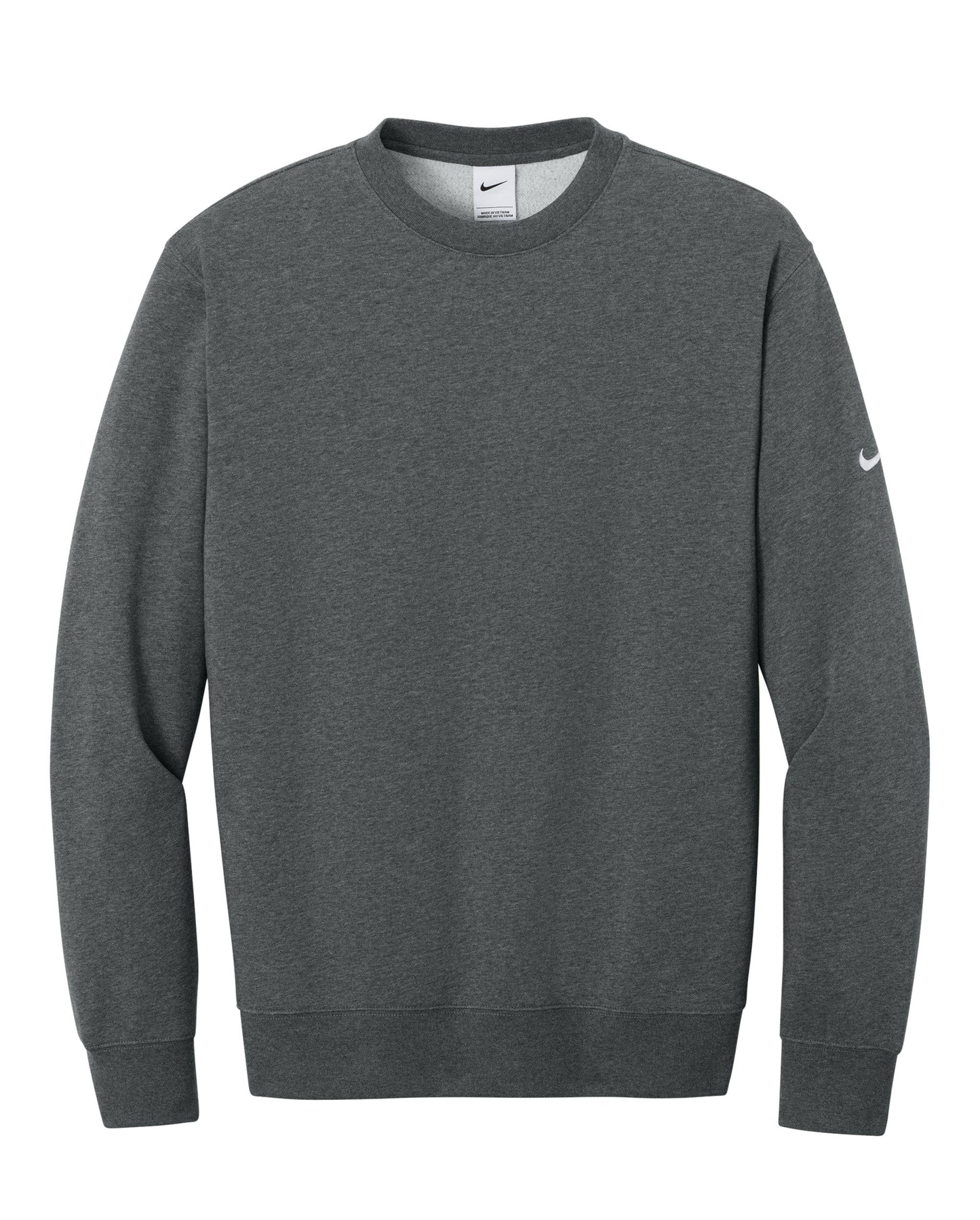 Nike Sweatshirts XS / Charcoal Heather Nike - Men's Club Fleece Sleeve Swoosh Pullover Crew