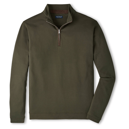 Peter Millar Layering S / Dark Olive Peter Millar - Men's Albatross Cotton-Blend Pique Quarter-Zip
