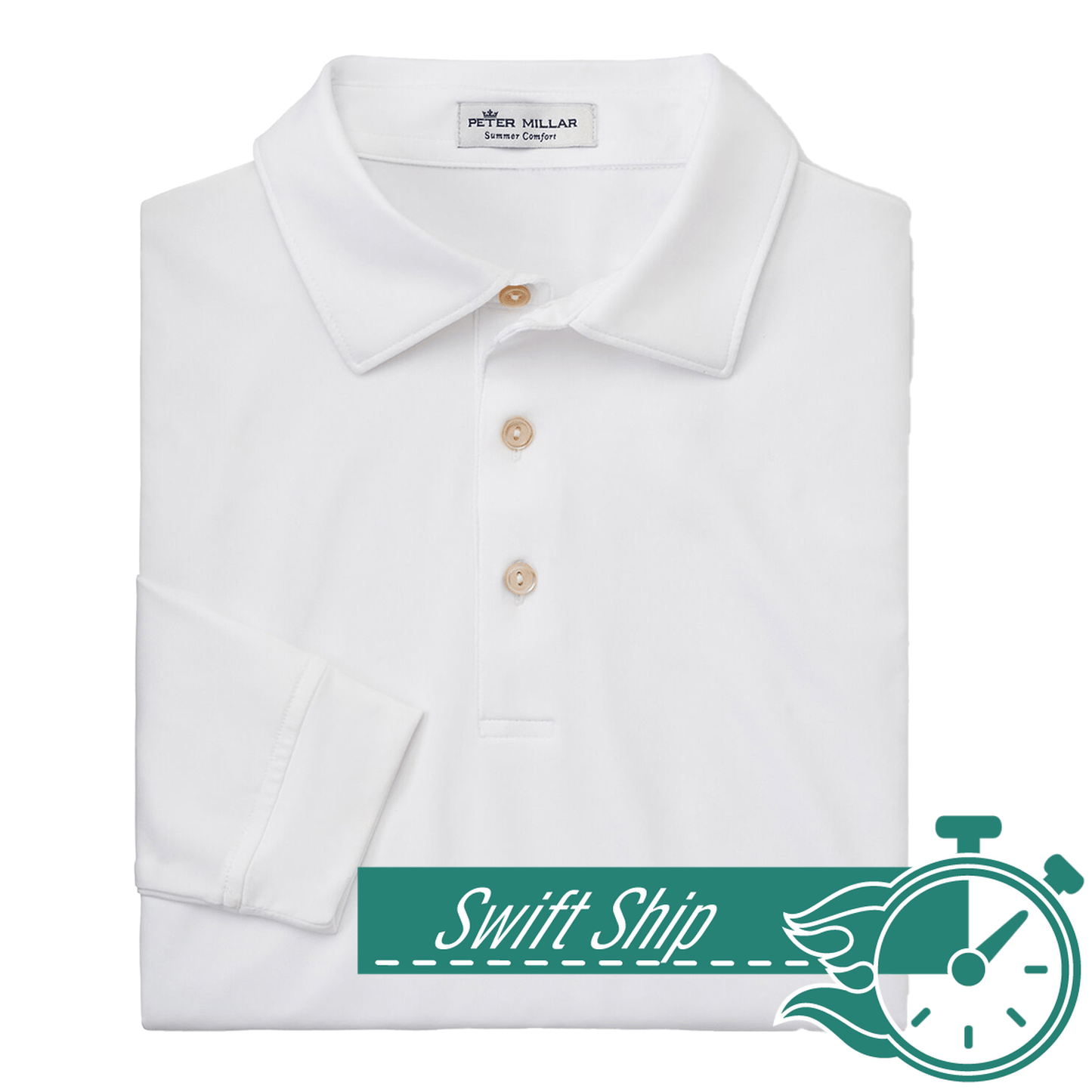 3-Day Swift Ship: Peter Millar - Men's Performance Long-Sleeve Jersey Polo