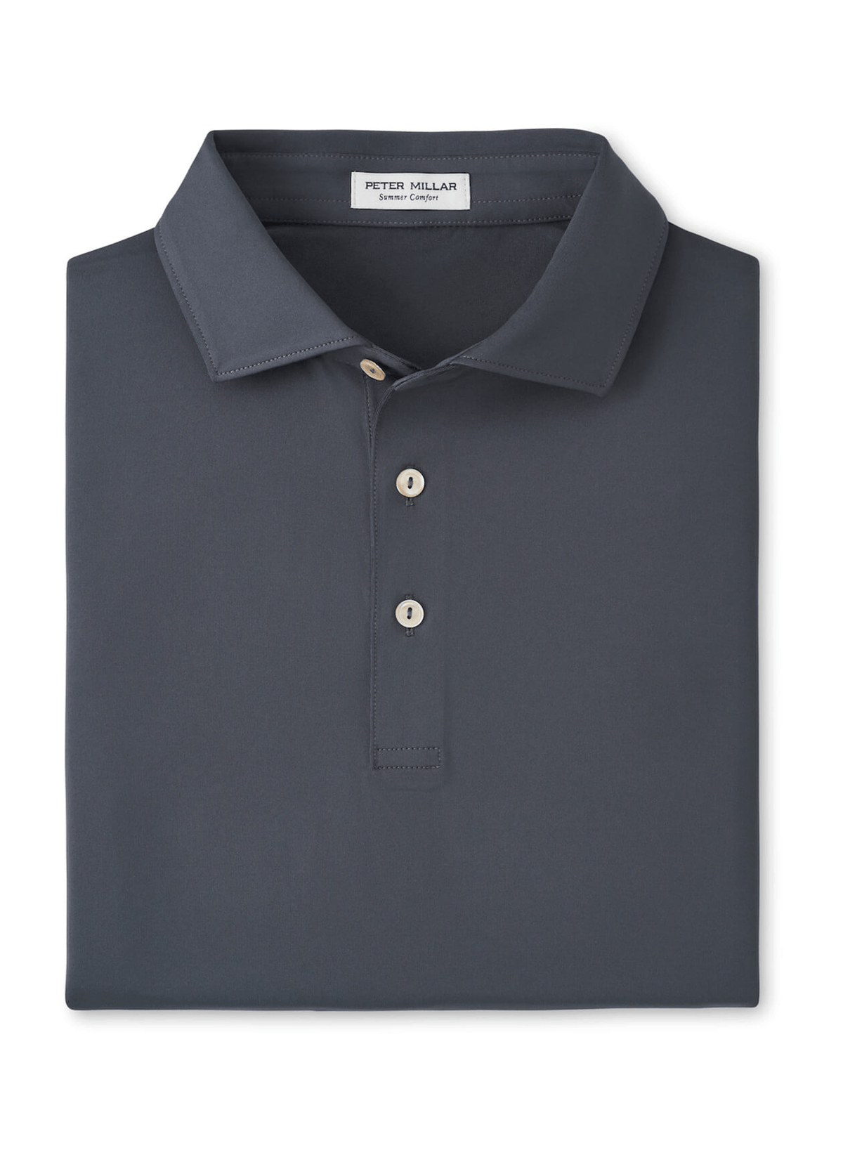 Peter Millar Polos S / Iron Peter Millar - Men's Solid Performance Polo w/ Self Collar