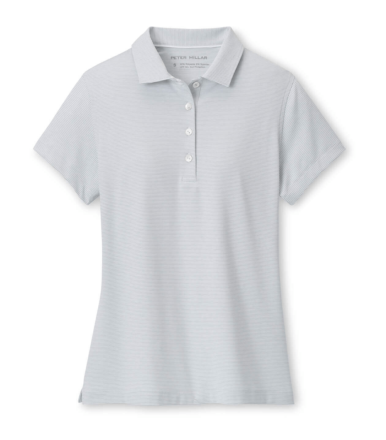 Peter Millar Polos XS / Whisper Grey/White Peter Millar - Women's Jubilee Short-Sleeve Button Polo