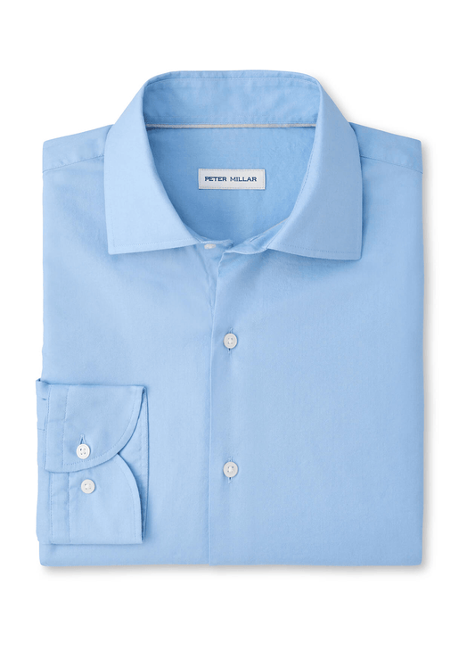 Peter Millar Woven Shirts S / Cottage Blue Peter Millar - Men's Cool Twill Cotton Modal Sport Shirt