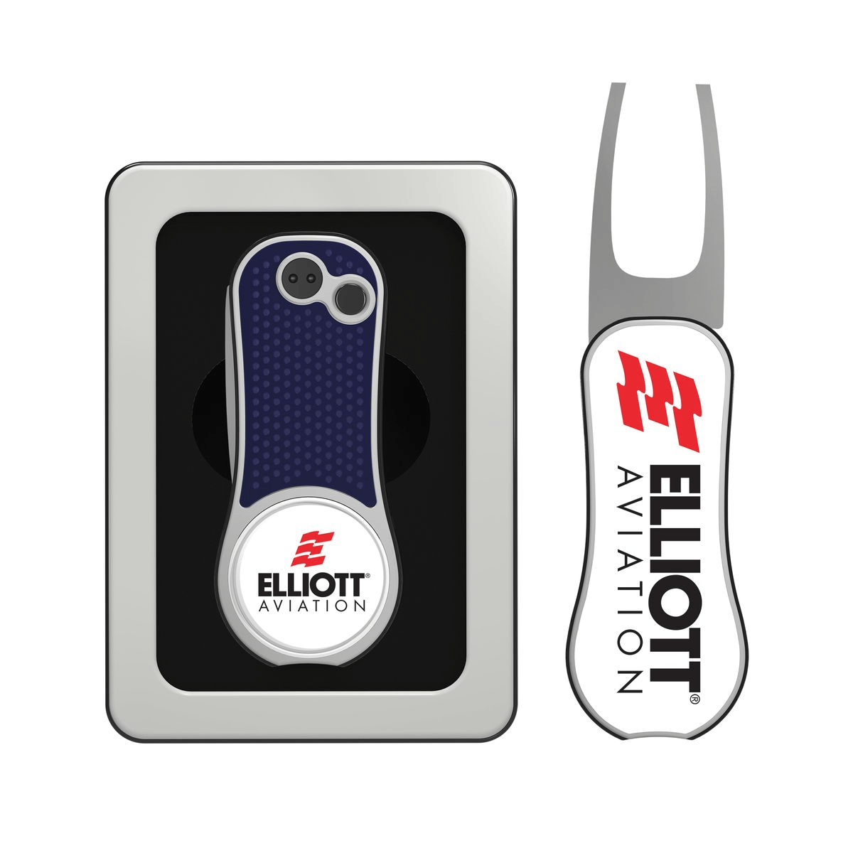 Pitchfix Golf Accessories One Size / Navy Pitchfix - XL Golf Divot Repair Tool w/ Window Tin