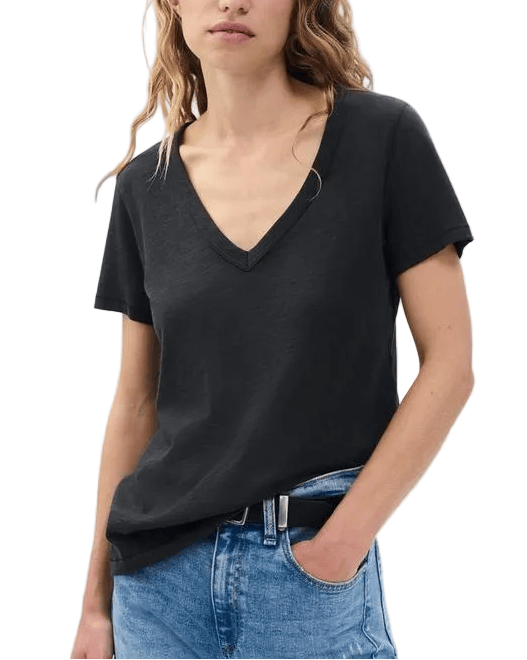 rag & bone T-Shirts XXS / Black rag & bone - Women's The Slub Vee