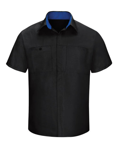 Red Kap Workwear Only S / Black/Royal Blue Red Kap - Men's Short Sleeve Performance Plus Shop Shirt w/ Oilblok Technology