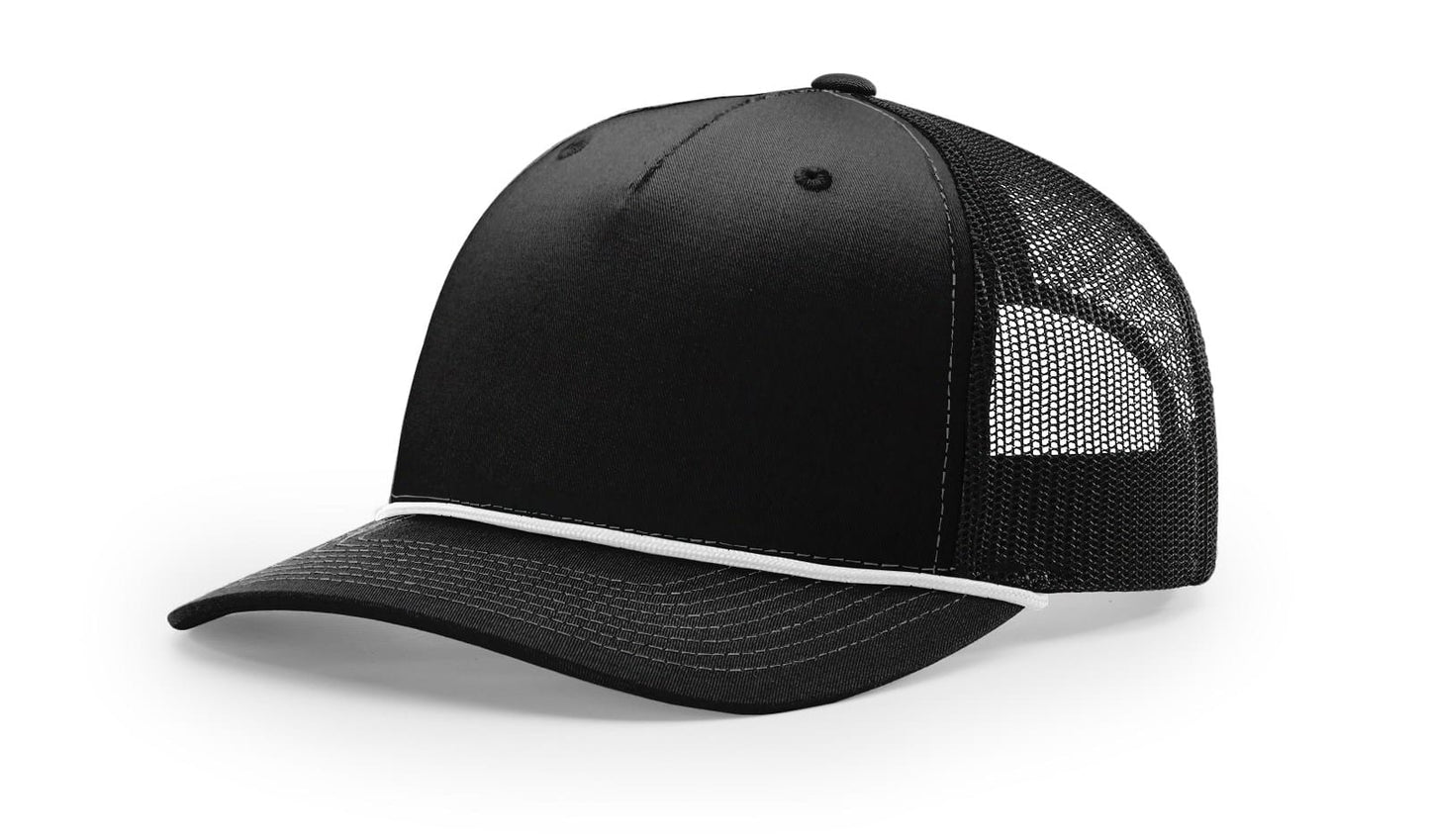 Richardson Headwear Adjustable / Black/White Richardson - Five-Panel Trucker Rope Cap