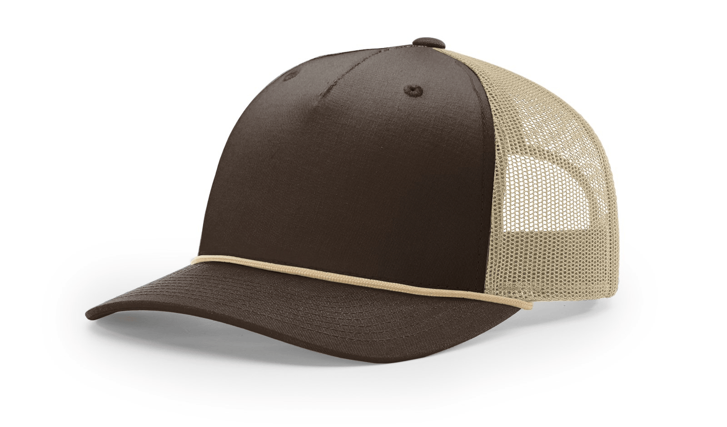 Richardson Headwear Adjustable / Brown/Khaki Richardson - Five-Panel Trucker Rope Cap