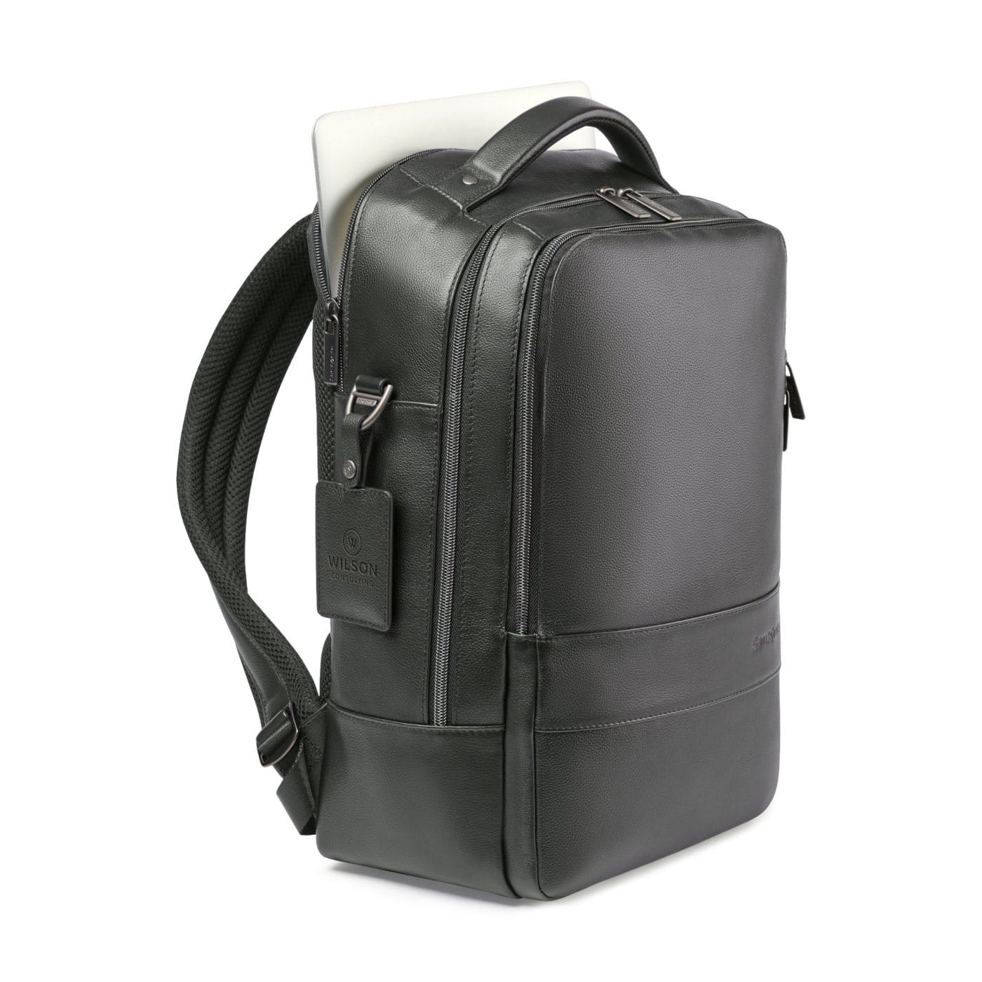 Samsonite Bags One Size / Black Samsonite - Leather Laptop Backpack