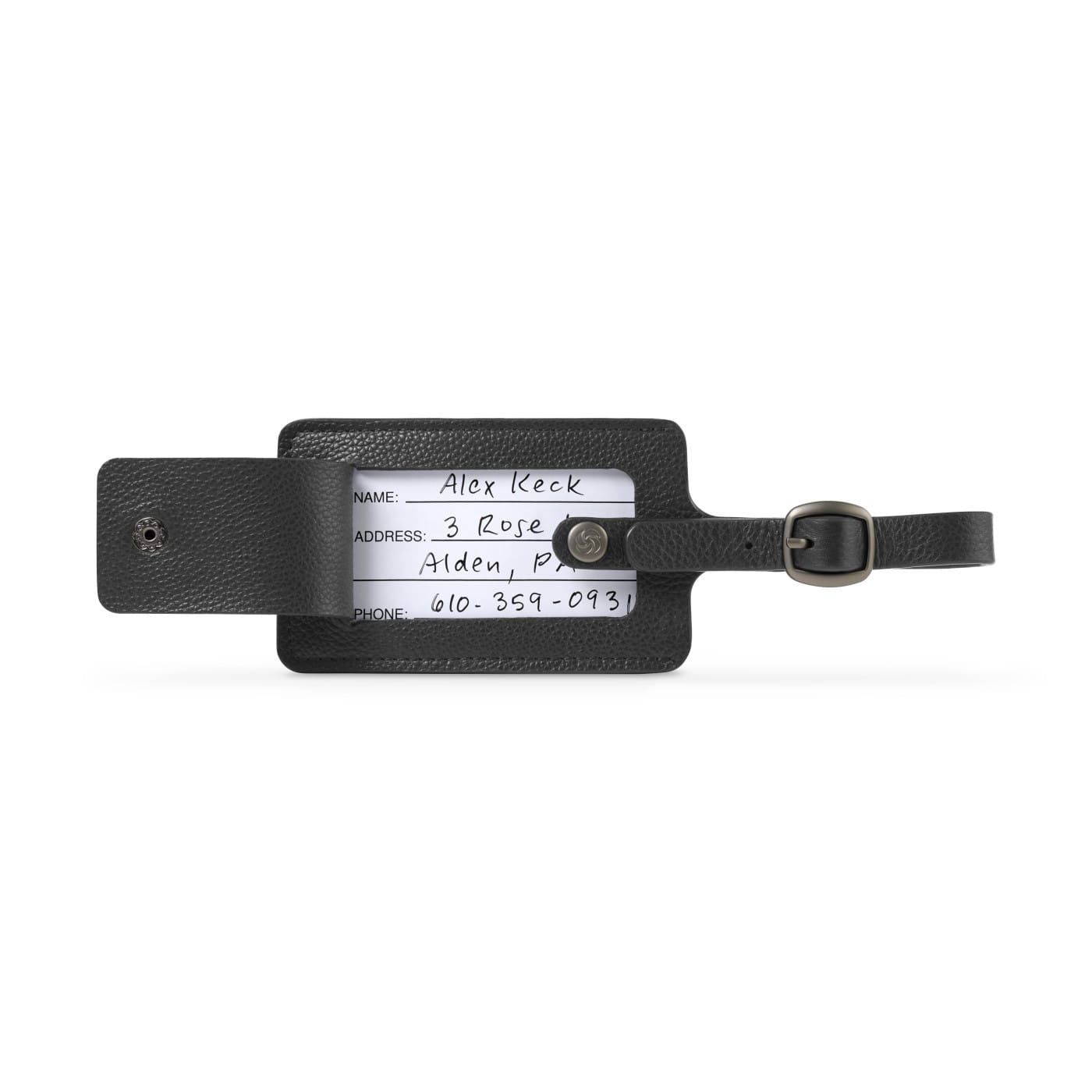 Samsonite Bags One Size / Black Samsonite - Leather Luggage Tag