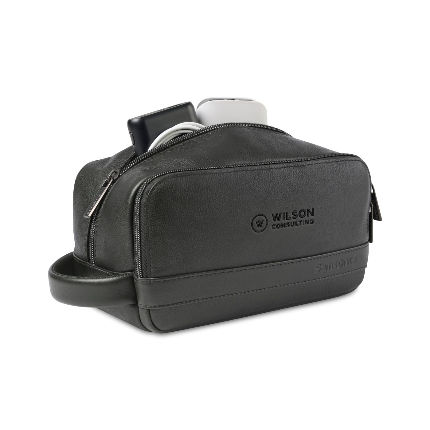 Samsonite Bags One Size / Black Samsonite - Leather Toiletry Bag
