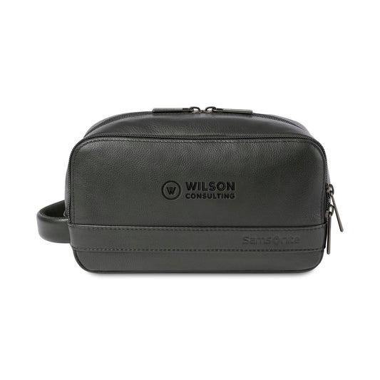 Samsonite Bags One Size / Black Samsonite - Leather Toiletry Bag
