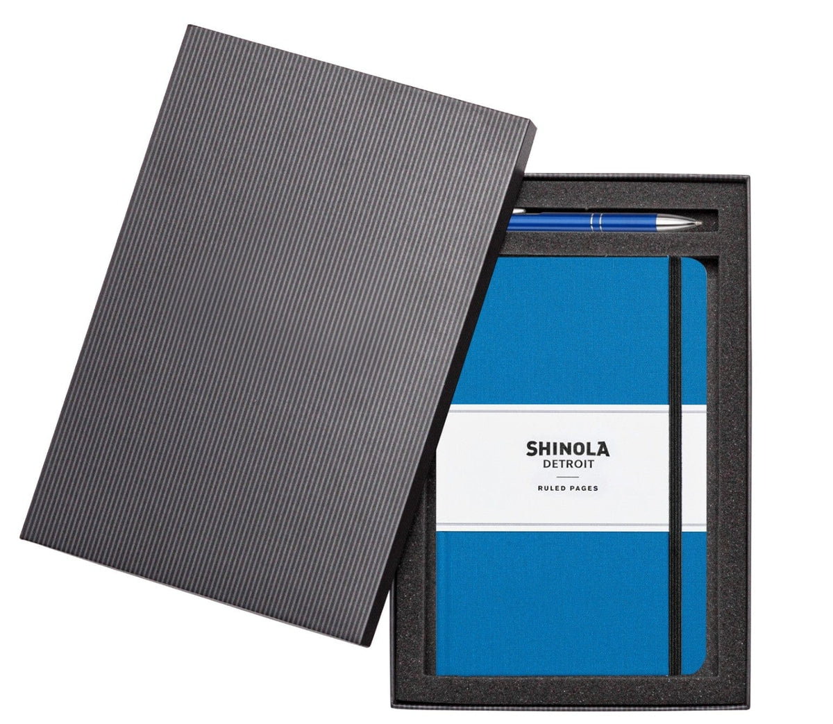 Shinola Accessories 5.25" x 8.25" / Cobalt Blue Shinola - Hardcover Journal/Clicker Pen Set