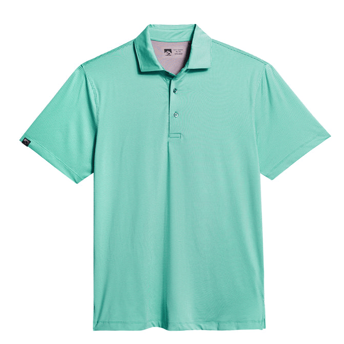 Storm Creek Polos S / Aqua Green Storm Creek - Men's Optimist II Microstripe Short Sleeve Polo