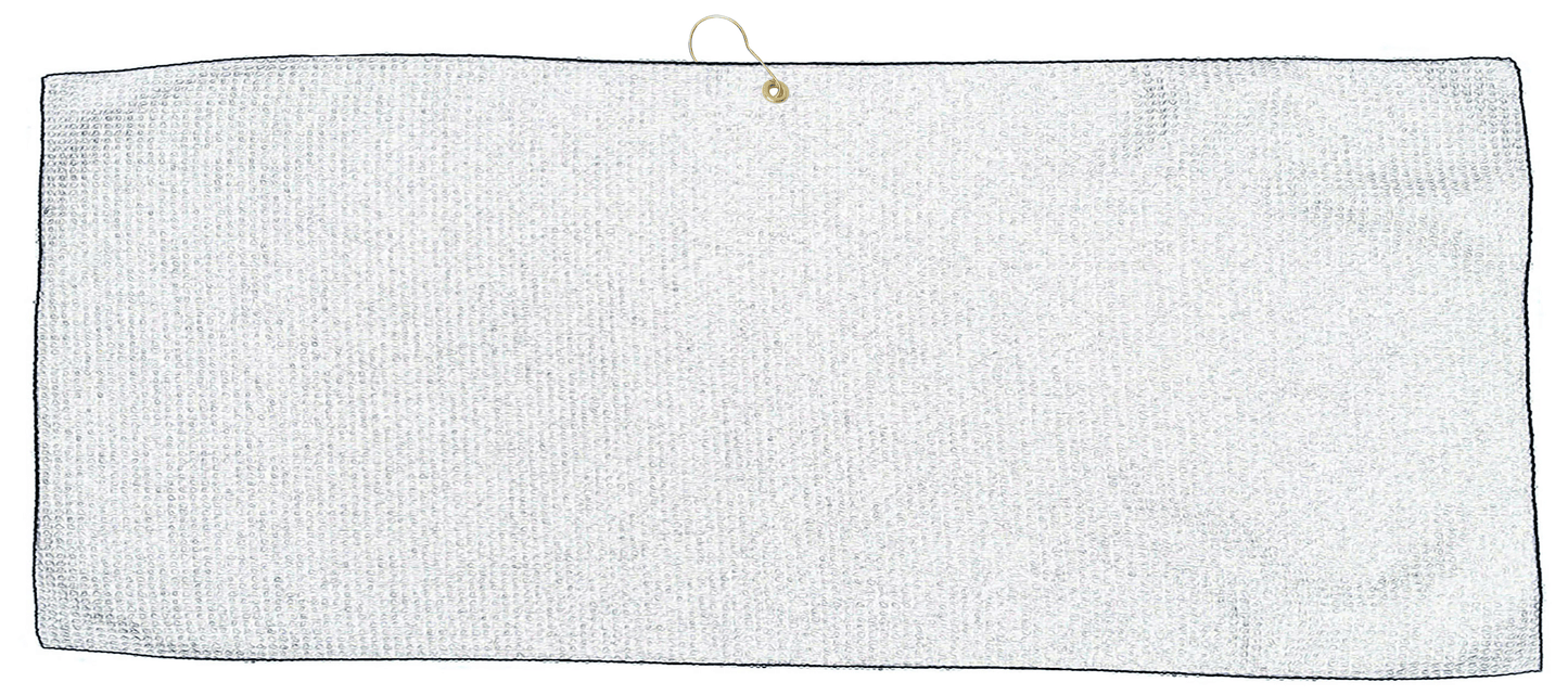 Threadfellows Accessories 17" x 40" / White/Black Microfiber Waffle Caddy Towel - 17" x 40"