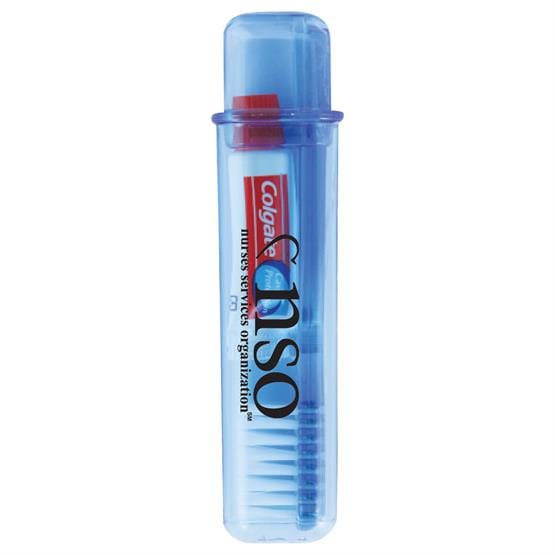 Threadfellows Accessories One Size / Translucent Blue Travel Toothbrush w/ Colgate Toothpaste