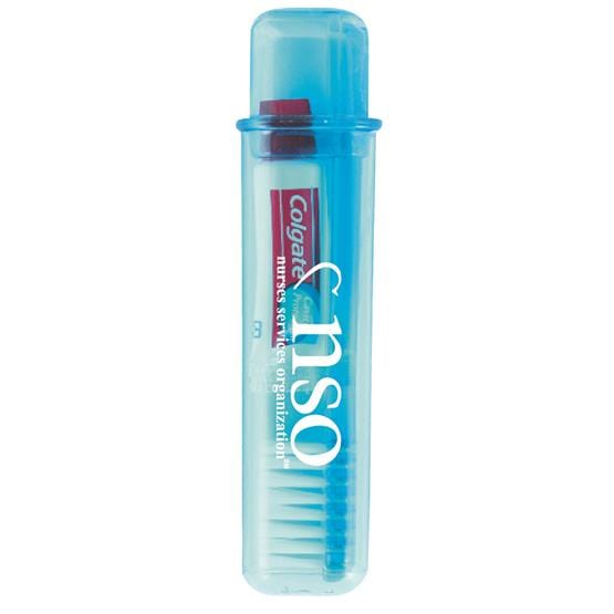 Threadfellows Accessories One Size / Translucent Teal Travel Toothbrush w/ Colgate Toothpaste