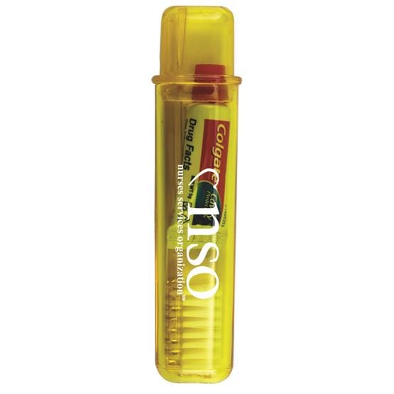 Threadfellows Accessories One Size / Translucent Yellow Travel Toothbrush w/ Colgate Toothpaste