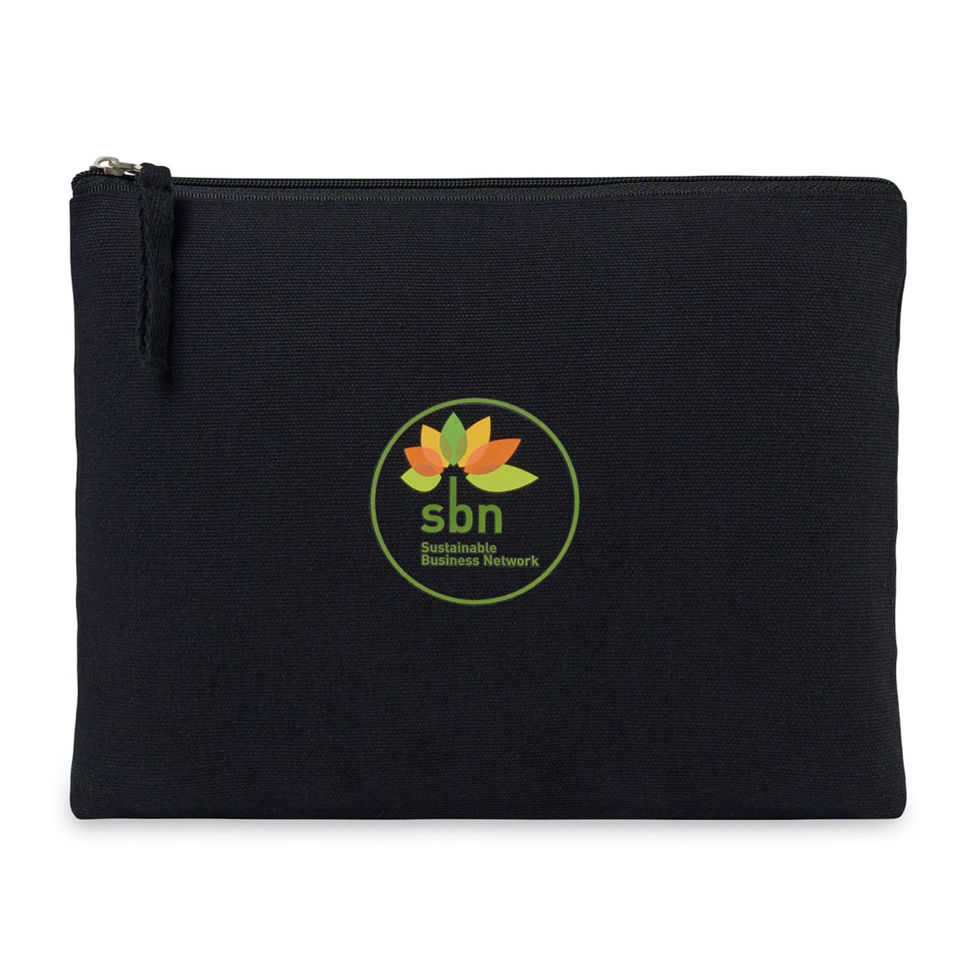 Threadfellows Bags One Size / Black Recycled Cotton Zippered Pouch