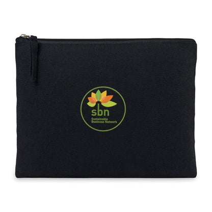 Threadfellows Bags One Size / Black Recycled Cotton Zippered Pouch