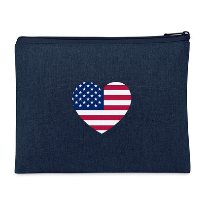 Threadfellows Bags One Size / Indigo Denim Recycled Cotton Zippered Pouch