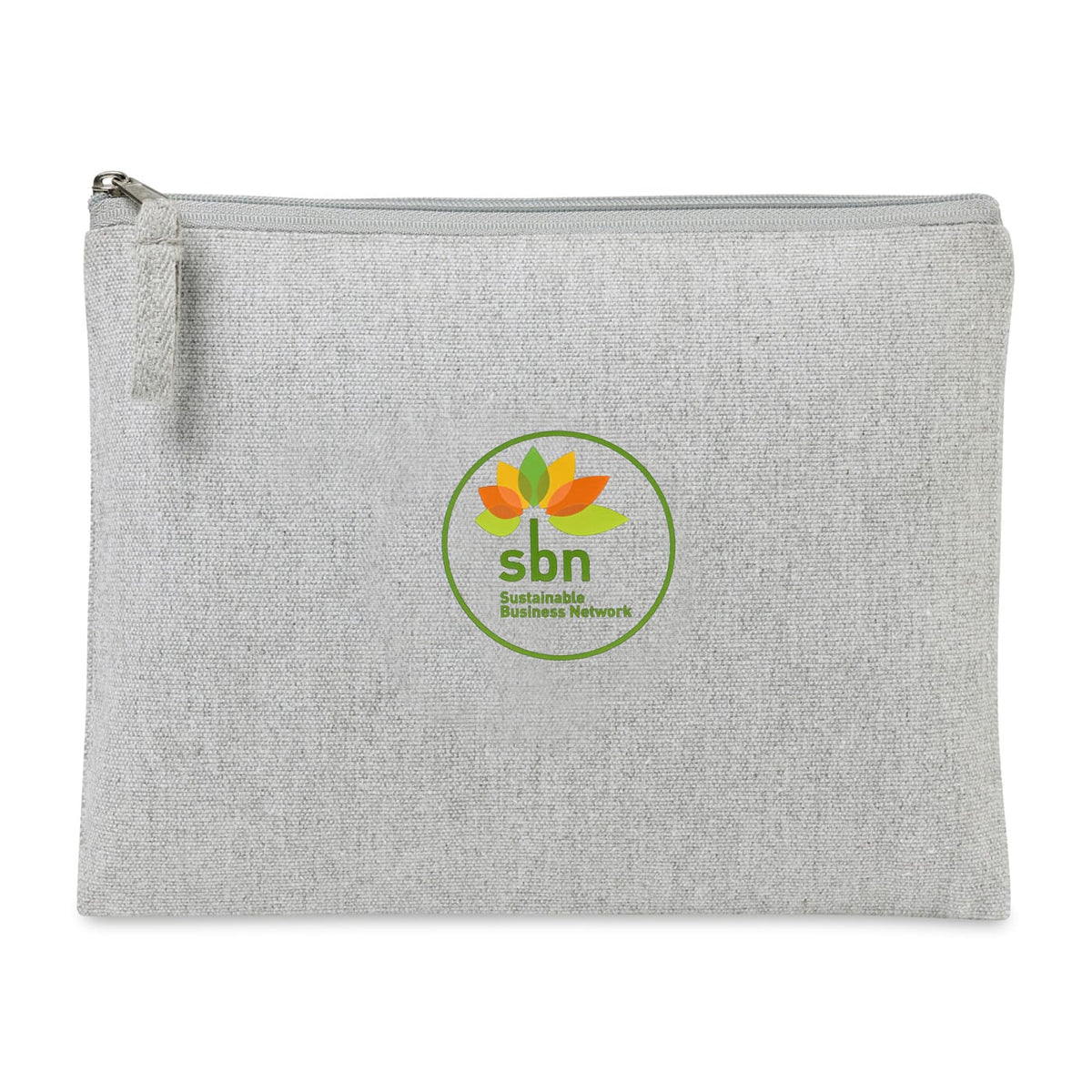 Threadfellows Bags One Size / Light Grey Recycled Cotton Zippered Pouch