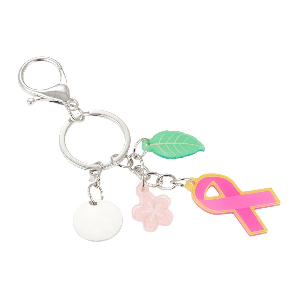 Threadfellows Curated Collection Bags One Size / Pink Breast Cancer Awareness 3-Charm Keychain