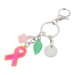 Threadfellows Curated Collection Bags One Size / Pink Breast Cancer Awareness 3-Charm Keychain