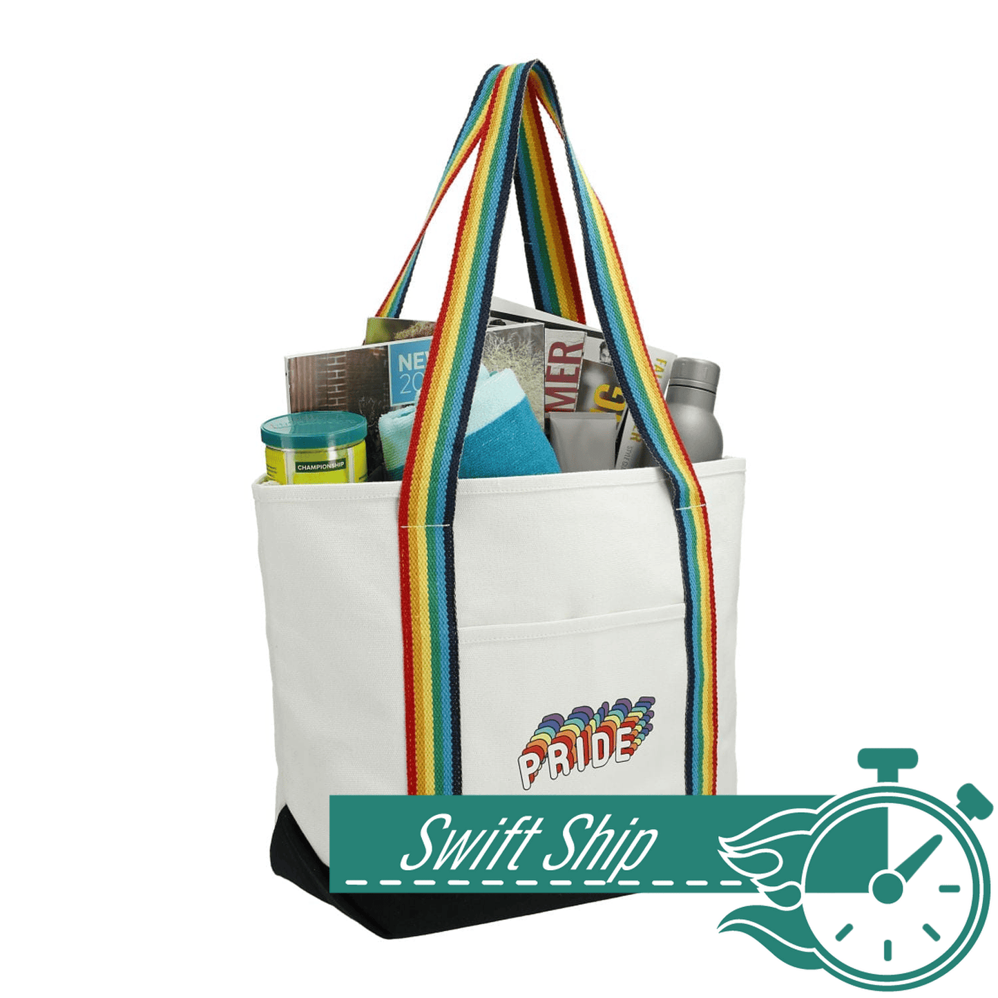 Threadfellows Curated Collection Bags One Size / Rainbow 3-Day Swift Ship: Baltic 18 oz. Cotton Canvas Tote