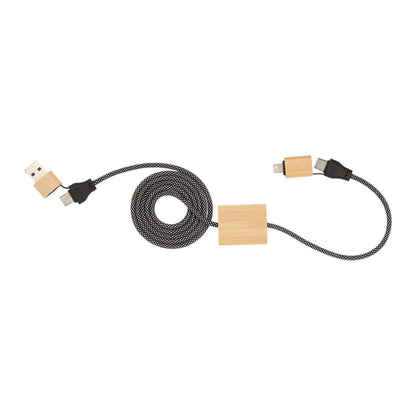 Threadfellows Curated Collection Electronics One Size / Natural FSC® 100% Bamboo 5-in-1 100W Laptop Charging Cable