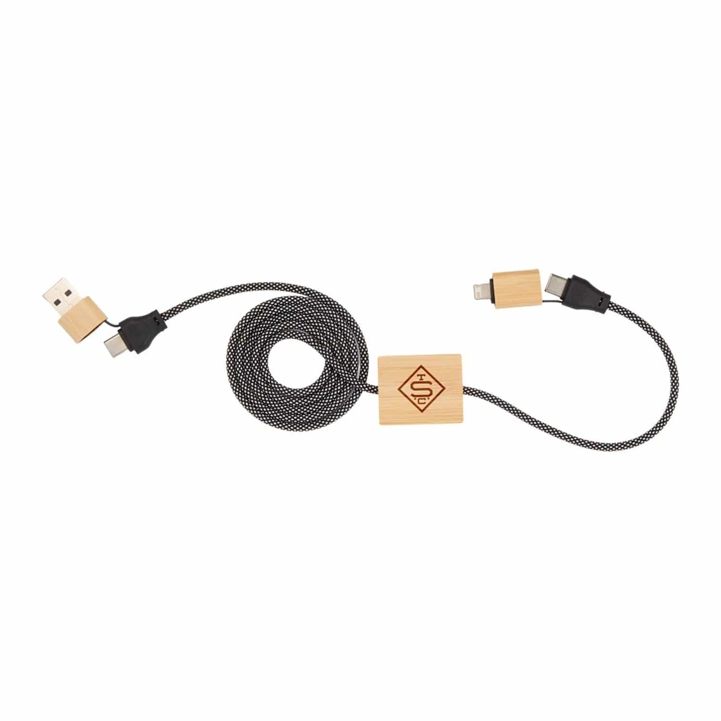 Threadfellows Curated Collection Electronics One Size / Natural FSC® 100% Bamboo 5-in-1 100W Laptop Charging Cable
